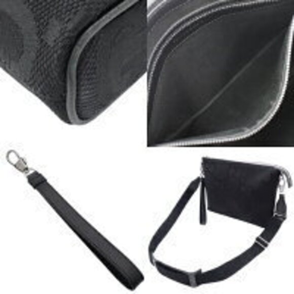Gucci Jumbo GG Messenger Bag Crossbody Clutch Canvas Black - Picture 7 of 7
